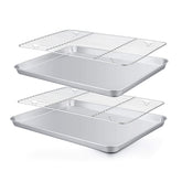 TeamFar bandeja horno 12,5 x 9,5 con rack, facilita hornear y desmoldar.