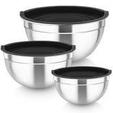 TeamFar cuencos de acero inoxidable con tapas herméticas para almacenamiento seguro