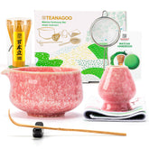 TEANAGOO tazón cerámico rosa para matcha, ideal para latte en casa