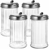 Conjunto Tebery de dispensadores de azúcar de vidrio 12 oz para un mostrador organizado.