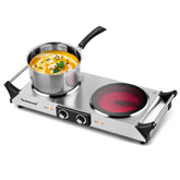 Techwood estufa eléctrica frente, compacto para dormitorios y camping.