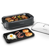 Techwood Parrilla interior con placas parrilla y plancha para comidas rápidas.