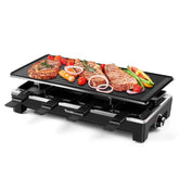 Techwood Raclette Grill con plato reversible para asar y hacer crepes