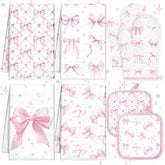 Teenyyou toallas de cocina con lazos rosa: absorción rápida para secar superficies.