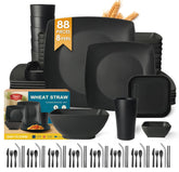Teivio 88 piezas: plato principal cuadrado, duradero y ideal para comidas familiares.