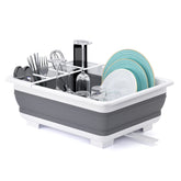 ThanSTAR escurridor de platos plegable abierto, ideal para ahorrar espacio en cocinas pequeñas