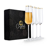 Copa The 7th Beryl cristal lujo con borde dorado 24k para brindar con elegancia