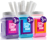 The Candery, azúcar para algodón de azúcar 3-pack con conos para fiestas en casa