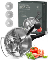 The Hungry Artisan molinillo de alimentos inoxidable con manivela suave para uso diario.