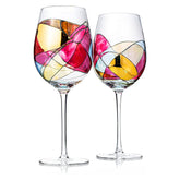 Copa The Wine Savant renacentista pintada a mano para cenas elegantes.