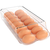 theaoo portahuevos para nevera con rodaje automático facilita tomar huevos sin golpes