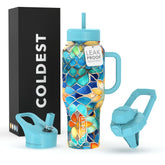 The Coldest Water Tumbler con asa y sorbete para uso diario sin derrames