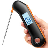 Termómetro ThermoMaven lectura rápida para carnes jugosas en la parrilla.