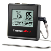 Termómetro ThermoPro TP16 frente con pantalla grande para lectura rápida y precisa