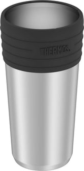 Thermos taza cafe aislante: exterior de acero inoxidable resistente y seguro al tacto.