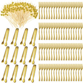 Therwen mini tenedores dorados para entremeses, servicio elegante