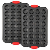 Moldes Tiawudi para mini muffins con 24 cavidades, ideal para porciones pequeñas en fiestas.