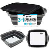 Tiawudi tabla de cortar plegable con contenedor para ahorrar espacio en la cocina
