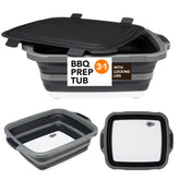 Tiawudi Tina colapsable barbacoa 16l con tapa para marinar y organizar ingredientes