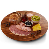 Tidita Lazy Susan de acacia, superficie amplia para aperitivos