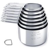 TILUCK tazas de medición en acero inoxidable de 7 piezas, duraderas para cocina diaria.