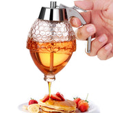 Timtopno dispensador miel vidrio 8oz con diseño de panal para servir.