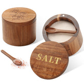 Timtopno salero de acacia con grabado Rose, añade elegancia y funcionalidad a la encimera