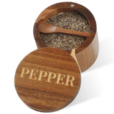 Timtopno salero pimienta con cuchara integrada para uso diario en la cocina