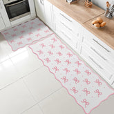 Tinideya alfombra cocina lazo rosa 30x17 ideal para cocina y seguridad antideslizante