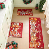 Alfombra Tinideya con hombre de jengibre, textura esponjosa para cocina.