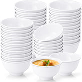 Tioncy cuencos 10 oz blancos, 50 piezas, ideales para postres y sopas.