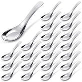 Cucharas de sopa Tioncy de acero inoxidable, 24 piezas para uso diario.