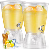 Tioncy dispensador de bebidas acrílico con base desmontable para hielo y servicio cómodo.