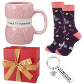 Tioncy taza de ganchillo rosa de 12 onzas, ideal para café