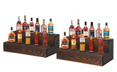 TIRYIUOU estante botellas dos niveles de madera, exhibición ideal para la barra