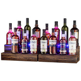 Expositor de botellas TIRYIUOU con iluminación LED, dos niveles para exhibir la colección.