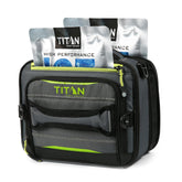 Titan Deep Freeze Lunch Pack con paredes de hielo exteriores para mantener la comida fría.