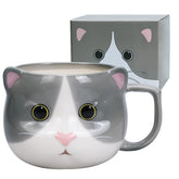 ToCooTo Taza Gato con diseño 3D en cerámica para café caliente.