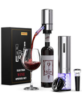 TOMEEM abrebotellas eléctrico en acción para servir vino con facilidad.