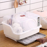 Tomorotec escurridor con tapa transparente ideal para secar platos y mantenerlos limpios.