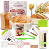 Tomshub kit masa madre con cesta banneton redonda de 9 pulgadas para dar forma artesanal