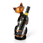 Tooarts porta-botellas gato de metal, soporte estable para botellas de vino.