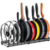 Toplife organizador de ollas y tapas en armario para maximizar el espacio.