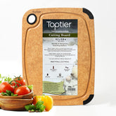Tabla de corte Toptier con fibra de madera, superficie estable para picar verduras.