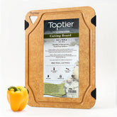 Tabla de corte Toptier, superficie de madera-fibra, doble cara para cortar y servir.