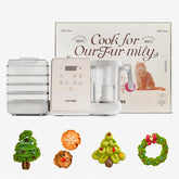 TOPTREES procesador de comida para mascotas en uso con modo 7 en 1 para comidas personalizadas.