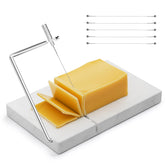 TOPULORS cortador de queso sobre marmol blanco para rebanadas perfectas