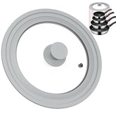 Tapa universal TOPULORS para ollas de 8 pulgadas con vidrio, vigila la cocción sin abrir.