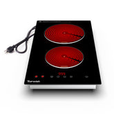 TOPWISH doble quemador cocina electrica: dos zonas independientes para cocinar rápida y eficientemente.