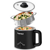 TopWit cazuela eléctrica con doble potencia, cocina rápida para sopa y fideos.